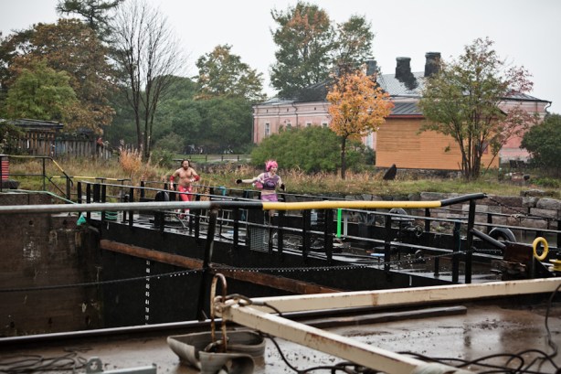 A fight or flight scene from Suomenlinna, off of the coast of Helsinki, in damp and extremely chilly October weather.