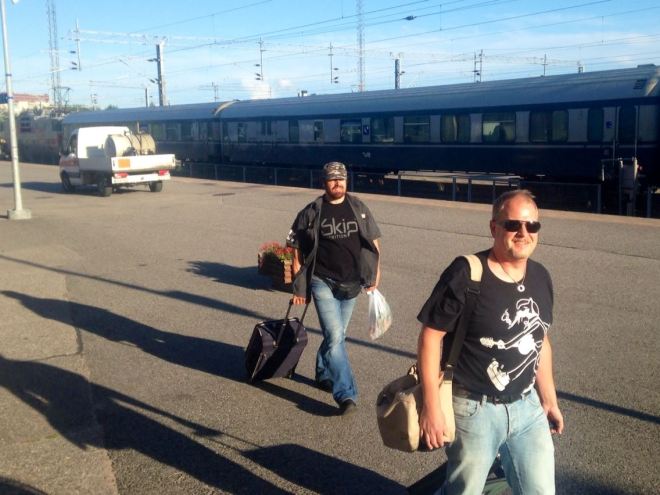 Arriving in Rovaniemi with our bassist Dan to get picked up for the tour