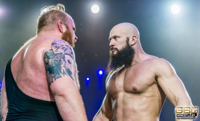 The Beast stares down Harley Rage in a big match in Gothenburg, Sweden