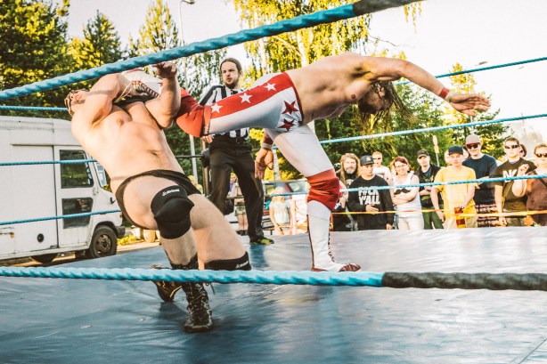 I've faced big men like the executioner-like Pyöveli Petrov, who have fallen to finishers like my superkick (photo: Jarmo Katila)